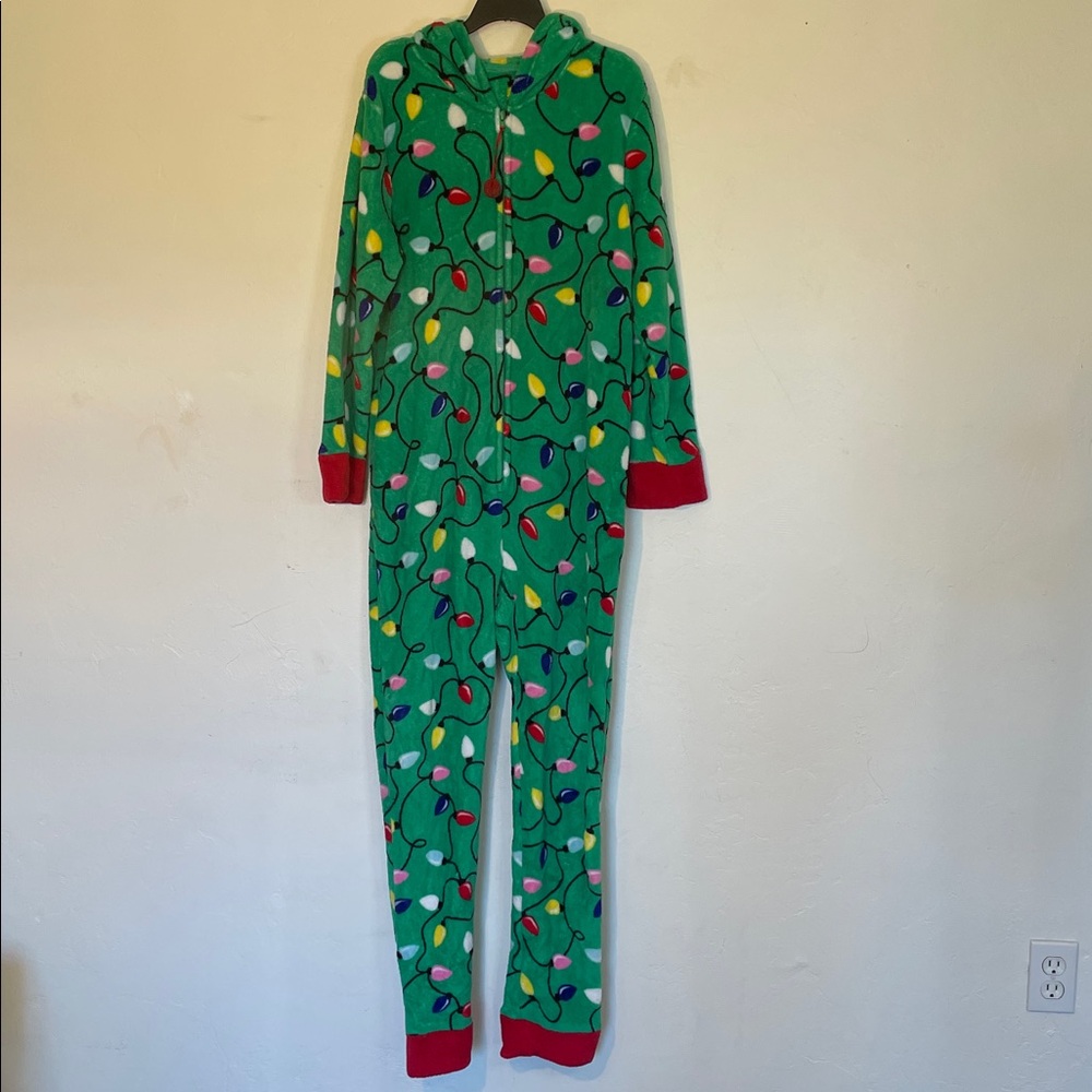 Cat & Jack Unisex Christmas Tree Lights One Piece Union Suit Pajama